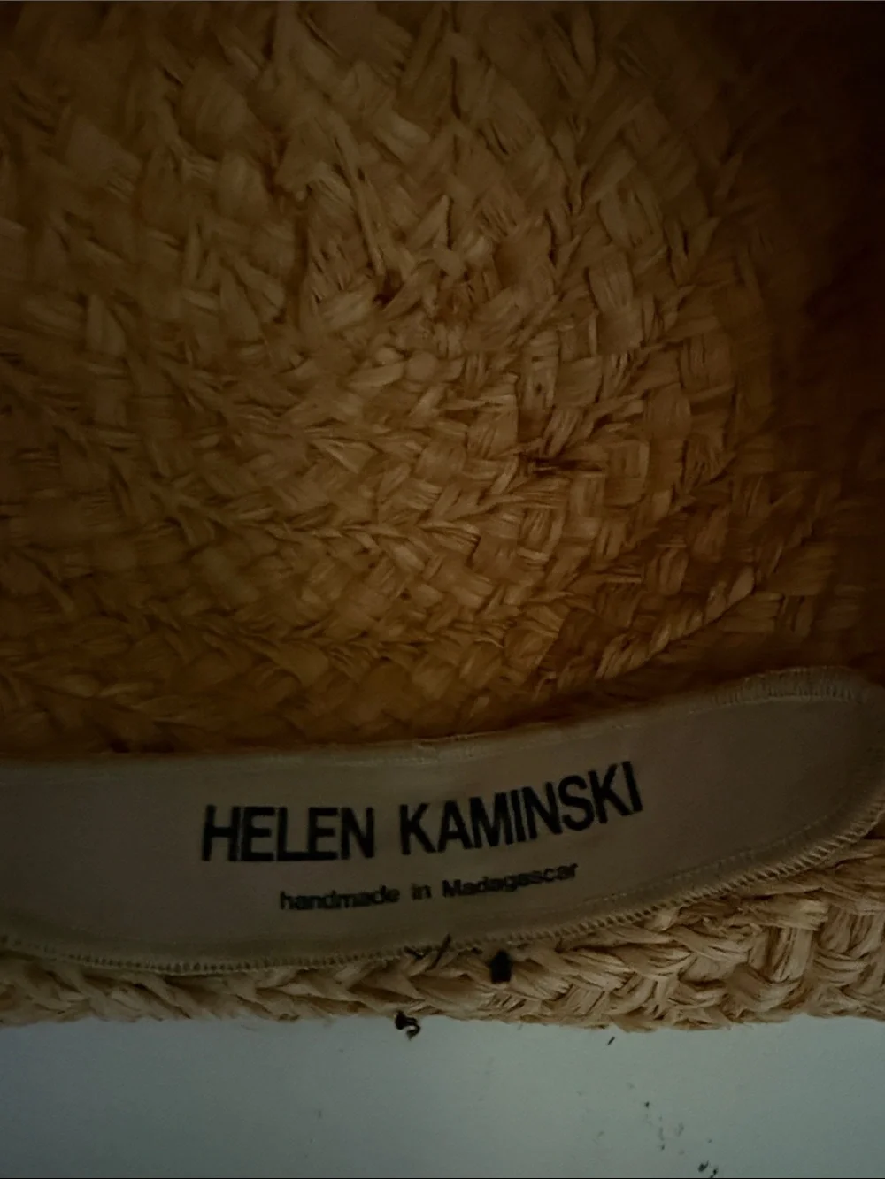 Helen Kaminski Wide-Brim Woven Rafia Hat with Black Ribbon